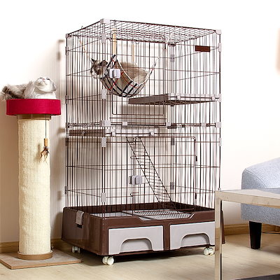 好評人気 猫 ケージ キャットケージ 2段 猫 ケ : 寝具・ベッド・マットレス 国内全数検品