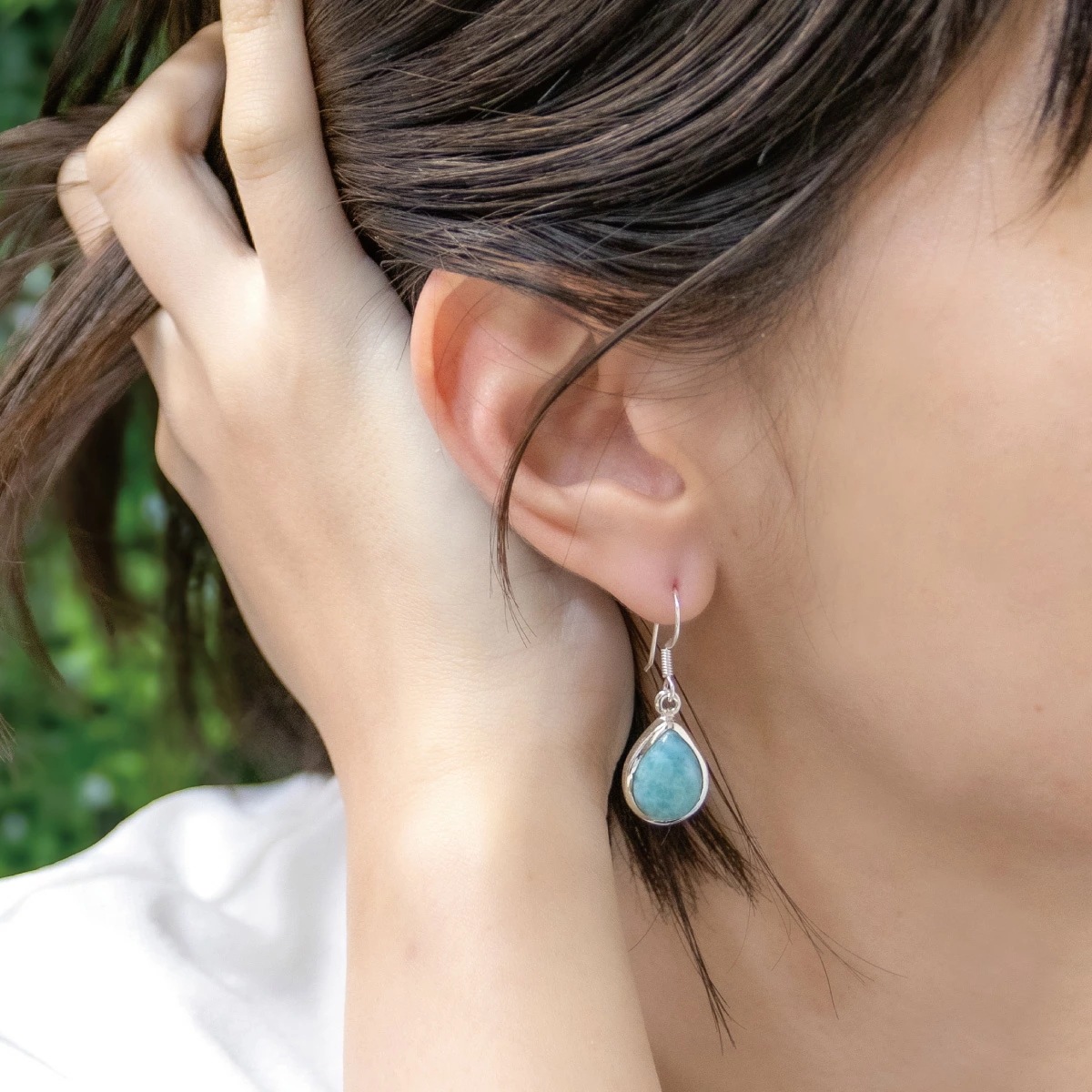 フックピアス レディース 両耳用 シルバー925 ラリマー 天然石 ドロップ 雫型 4本爪 揺れる フックピアス レディース 両耳用 シルバー925 ラリマー 天然石 ドロップ 雫型 4本爪 揺れる