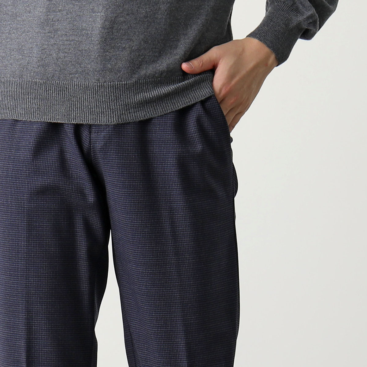 GERMANO ジェルマーノ スラックスパンツ CITY 3NEG 7637 メンズ チェック柄 センタープレス ウールブレンド ストレッチ カラー3色