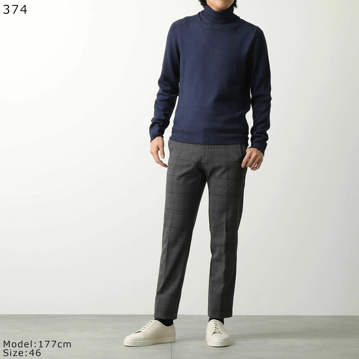 GERMANO ジェルマーノ スラックスパンツ CITY 3NEG 7637 メンズ チェック柄 センタープレス ウールブレンド ストレッチ カラー3色