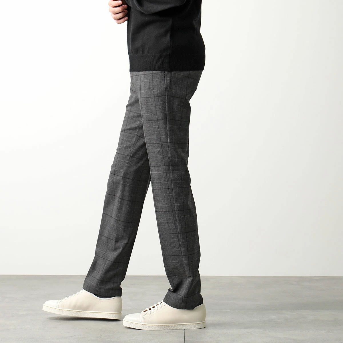 GERMANO ジェルマーノ スラックスパンツ CITY 3NEG 7637 メンズ チェック柄 センタープレス ウールブレンド ストレッチ カラー3色