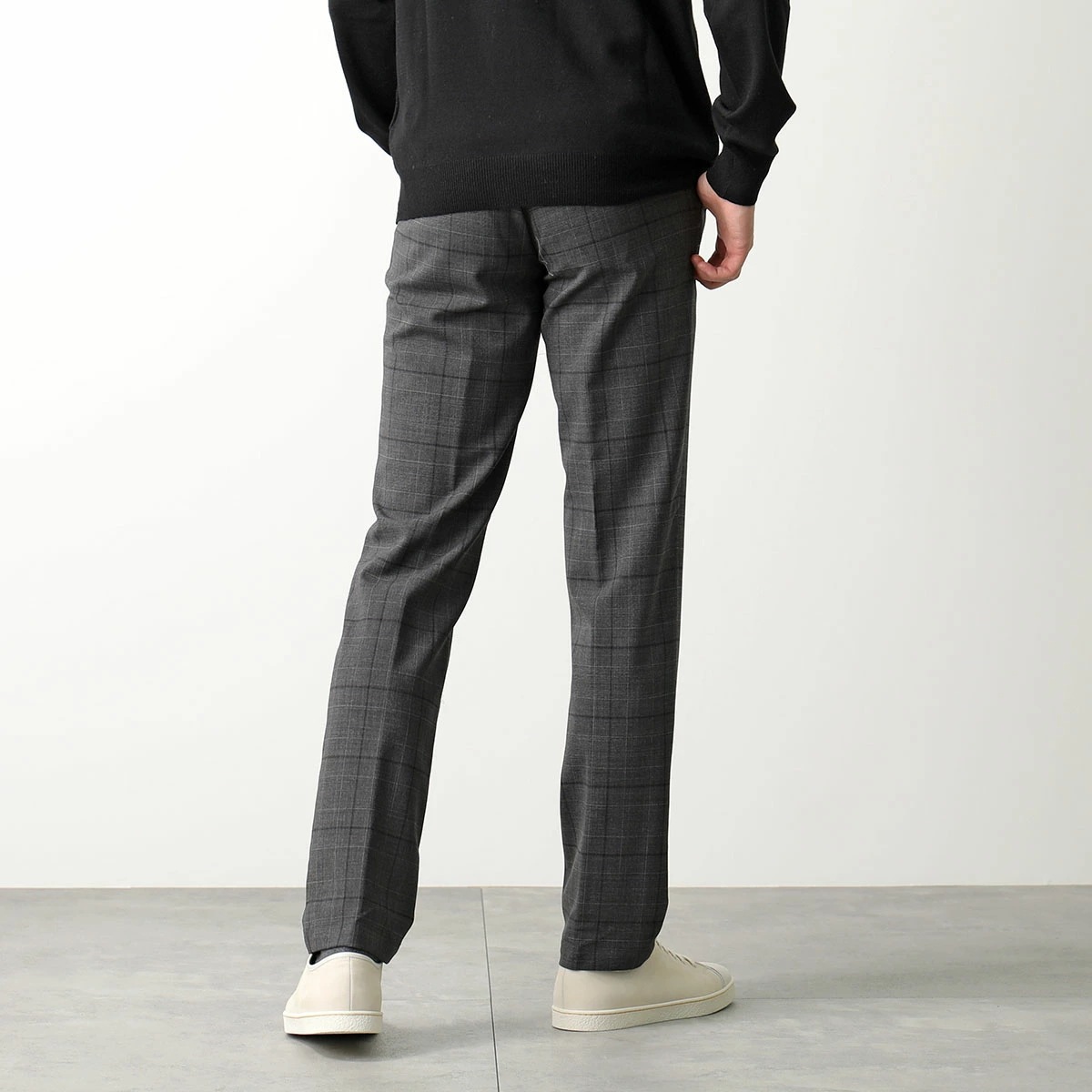 GERMANO ジェルマーノ スラックスパンツ CITY 3NEG 7637 メンズ チェック柄 センタープレス ウールブレンド ストレッチ カラー3色