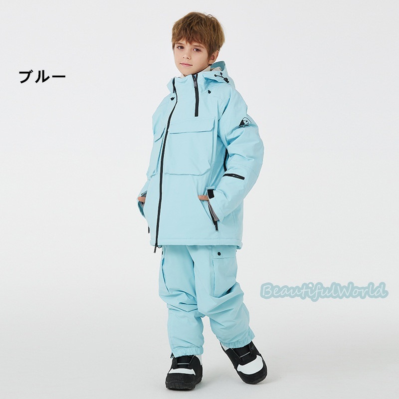 スノーボードウェア キッズ スキーウェア 上下セット 子供 ジュニア スノボウェア ジャケット パンツ 男の子 女の子 スノーウェア 撥水 防風 保温 雪遊び