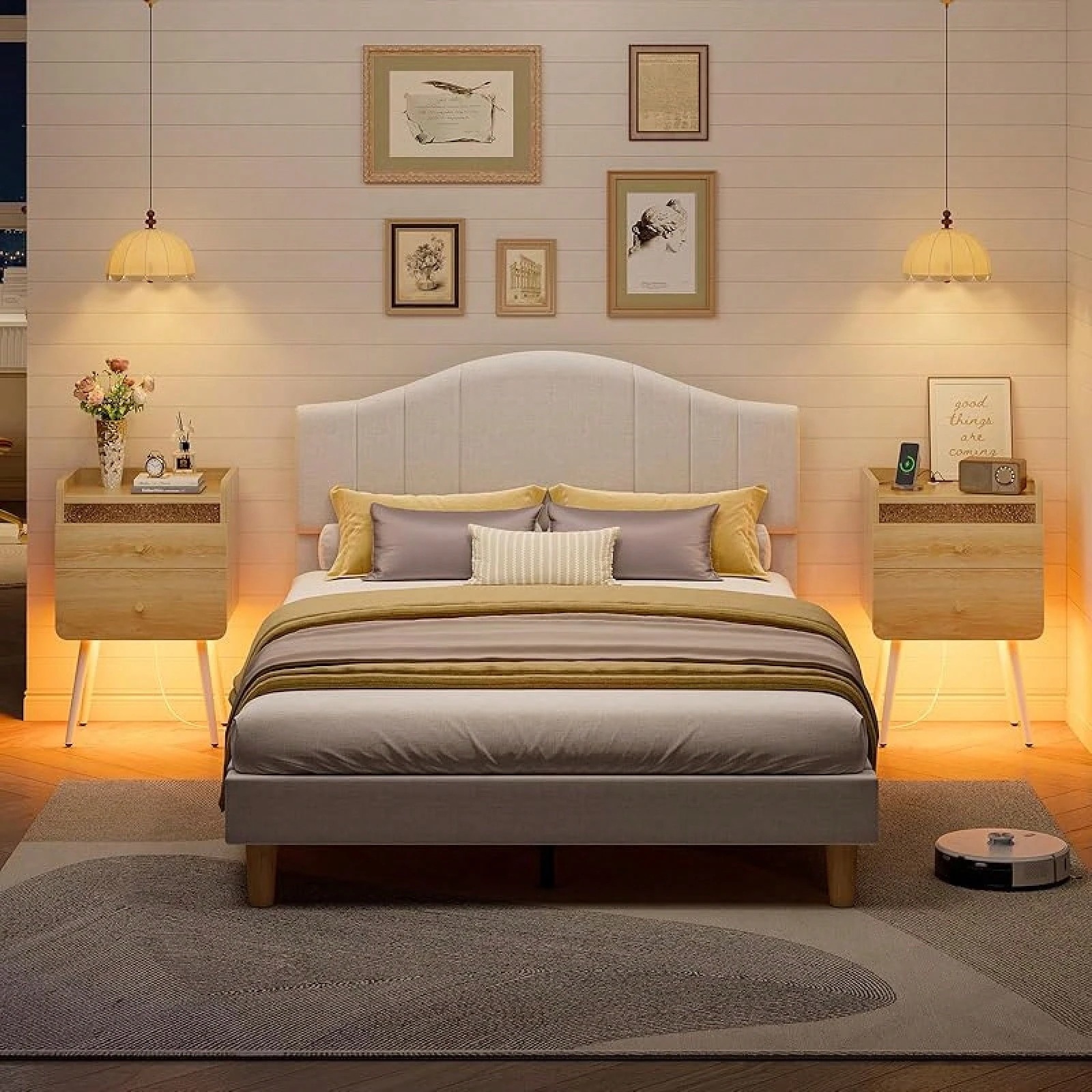 Pinmoco ベッドサイドテーブル 引き出し付き ナイトテーブル 幅40×奥行30×高さ64cm USB-A&USB-Cポート付き LEDライト付き おしゃれ サイドテーブル ベッド横 ソファ横 転 Pinmoco ベッドサイドテーブル 引き出し付き ナイトテーブル 幅40×奥行30×高さ64cm USB-A&USB-Cポート付き LEDライト付き おしゃれ サイドテーブル ベッド横 ソファ横 転