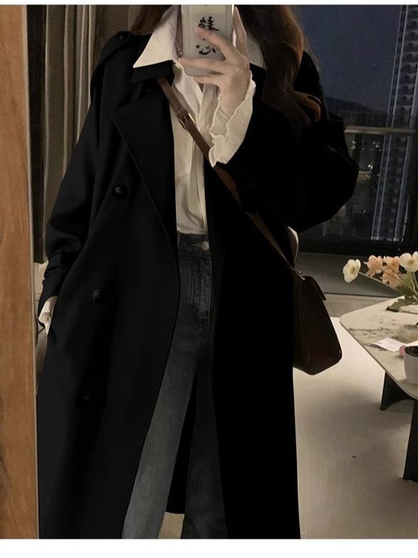 2024秋冬服 韓国 トレンチコート レディース ミディアム丈で小柄な 英国風 カジュアル ジャケット トレンチコート ロング 通勤 アウター チェスターコート