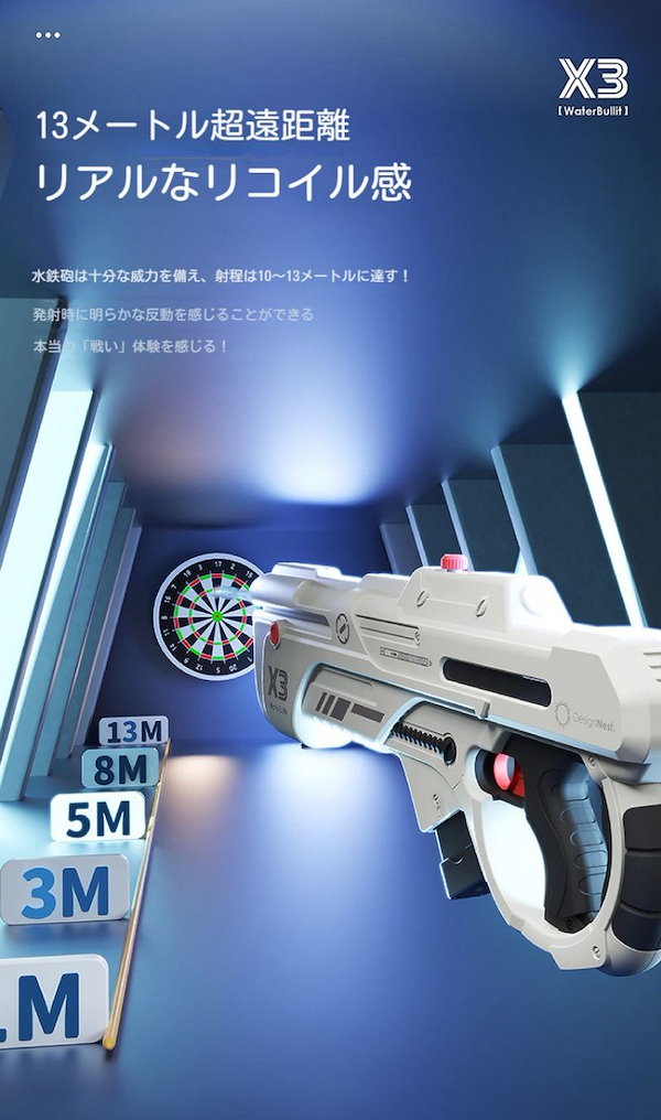 Qoo10] 2023新型 X3 電動 水鉄砲 電動W