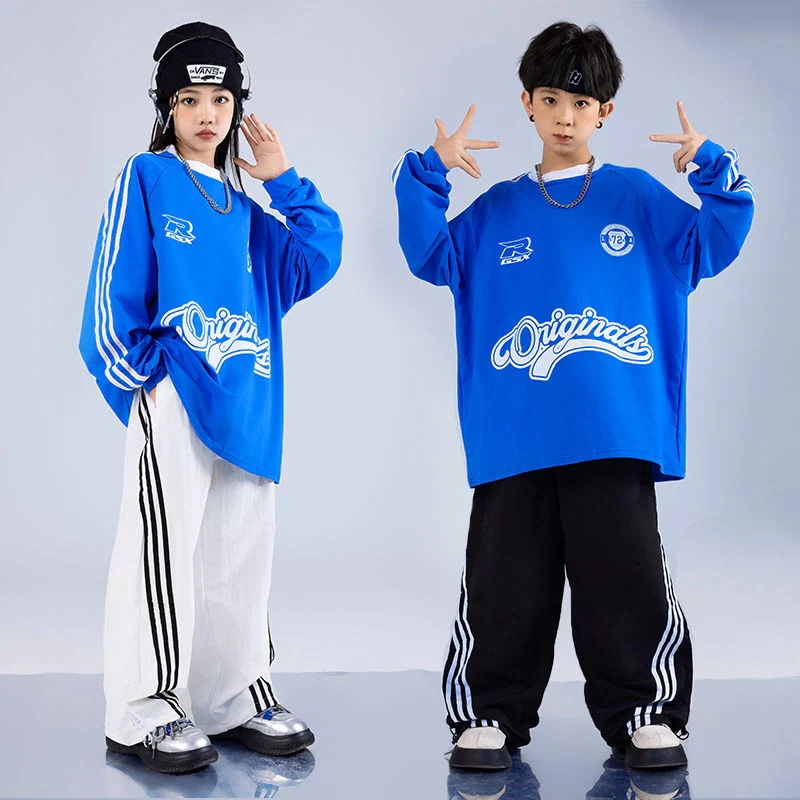 街のダンスの子供のファッション服の男女の子供のヒップホップの出演服のゆったりしたhiphopのスーツのドラムのジャズのショーの服