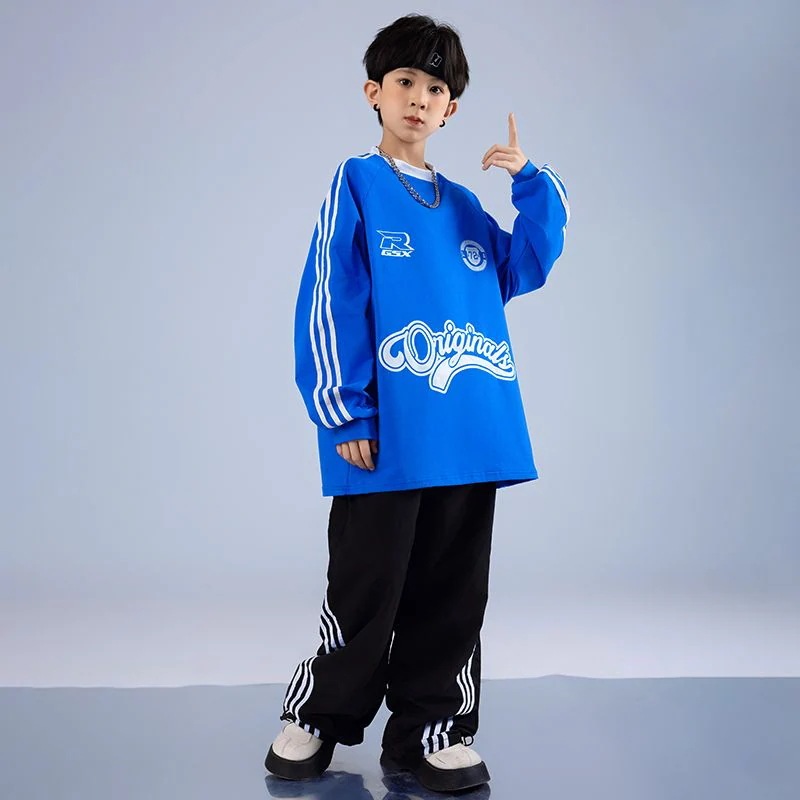 街のダンスの子供のファッション服の男女の子供のヒップホップの出演服のゆったりしたhiphopのスーツのドラムのジャズのショーの服