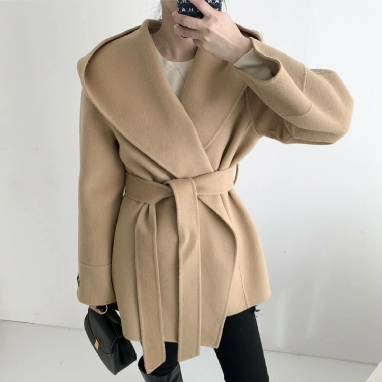 コート レディース ショート丈 アウター ショールカラー ガウン 秋 冬 秋冬 ポケット エレガント フード ベルト おしゃれ シンプル きれいめ ホワイト ブラック ベージュ コート レディース ショート丈 アウター ショールカラー ガウン 秋 冬 秋冬 ポケット エレガント フード ベルト おしゃれ シンプル きれいめ ホワイト ブラック ベージュ