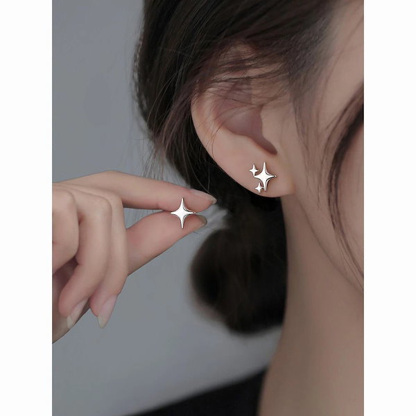 Qoo10] 100c四芒星ピアス女性大衆デザイン感星