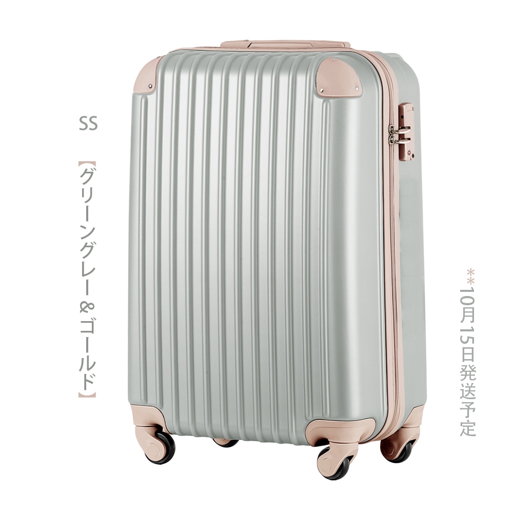 小物などお買い得な福袋 スーツケース キャリーケース 機内持ち込み SSサイズ 新品登場 キャリーバッグ グリーングレーゴールド 人気 小型  TSAロック搭載 キャリーバッグ
