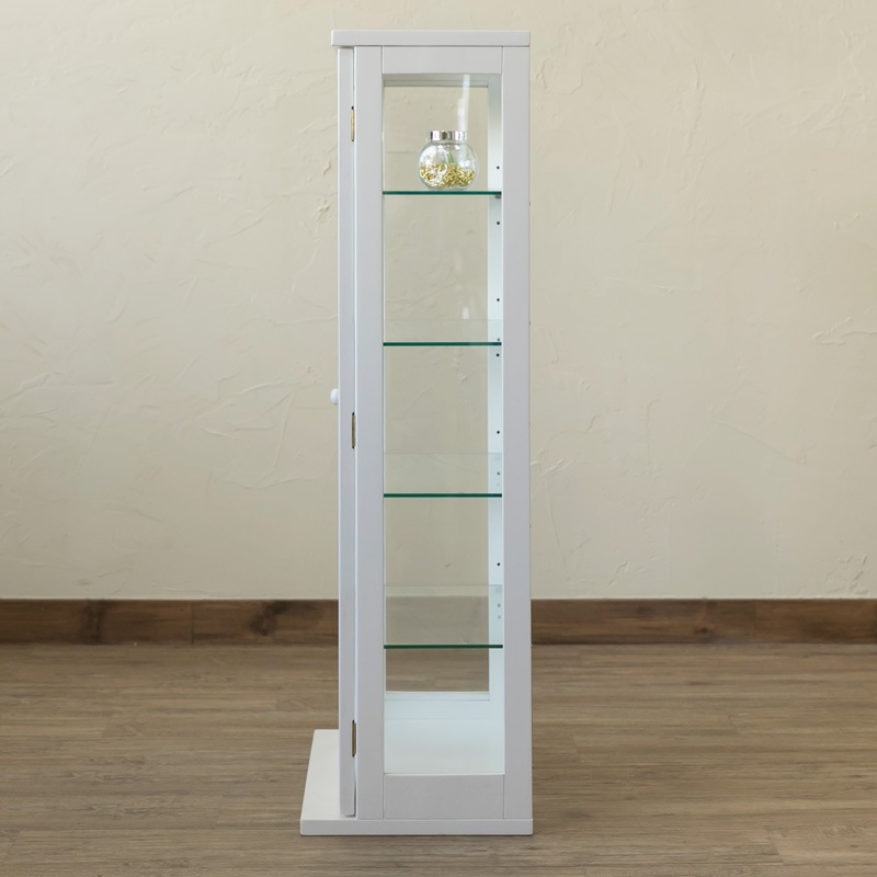 コレクションケース 幅44cm 高さ100cm ガラス 背面ミラー 5段 ショーケース 省スペース