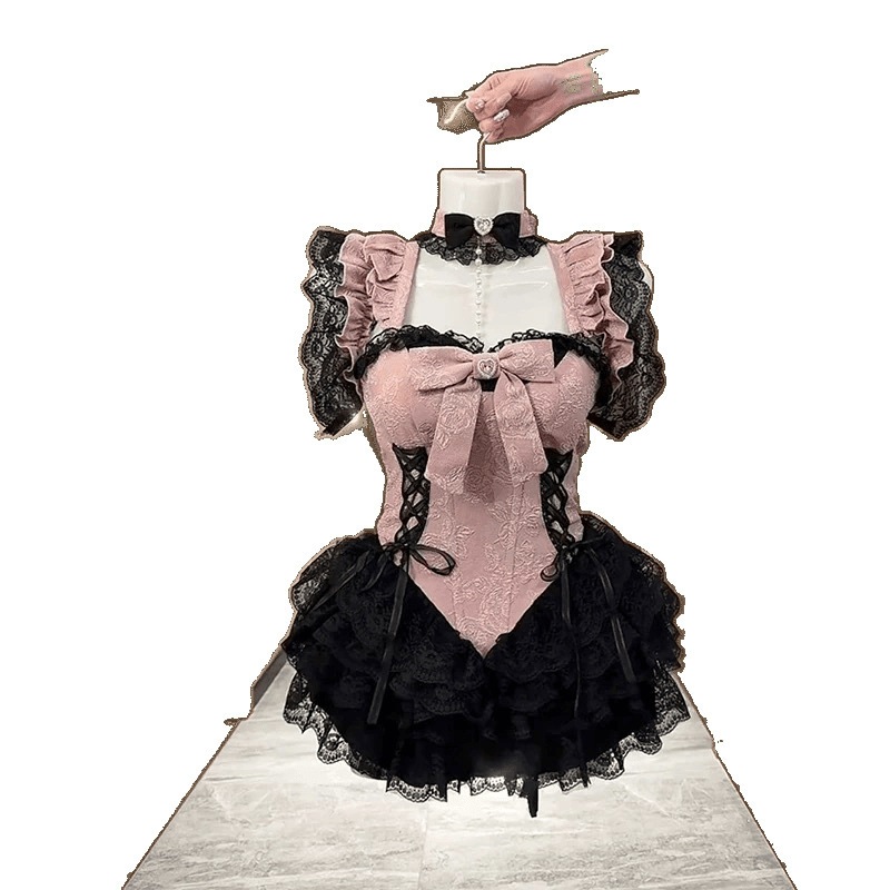 【急速発送】甘辛新作バレエ風フライングスリーブキャミソールワンピースデザイン感レースポンポンスカート秋の万能アイテム 【急速発送】甘辛新作バレエ風フライングスリーブキャミソールワンピースデザイン感レースポンポンスカート秋の万能アイテム