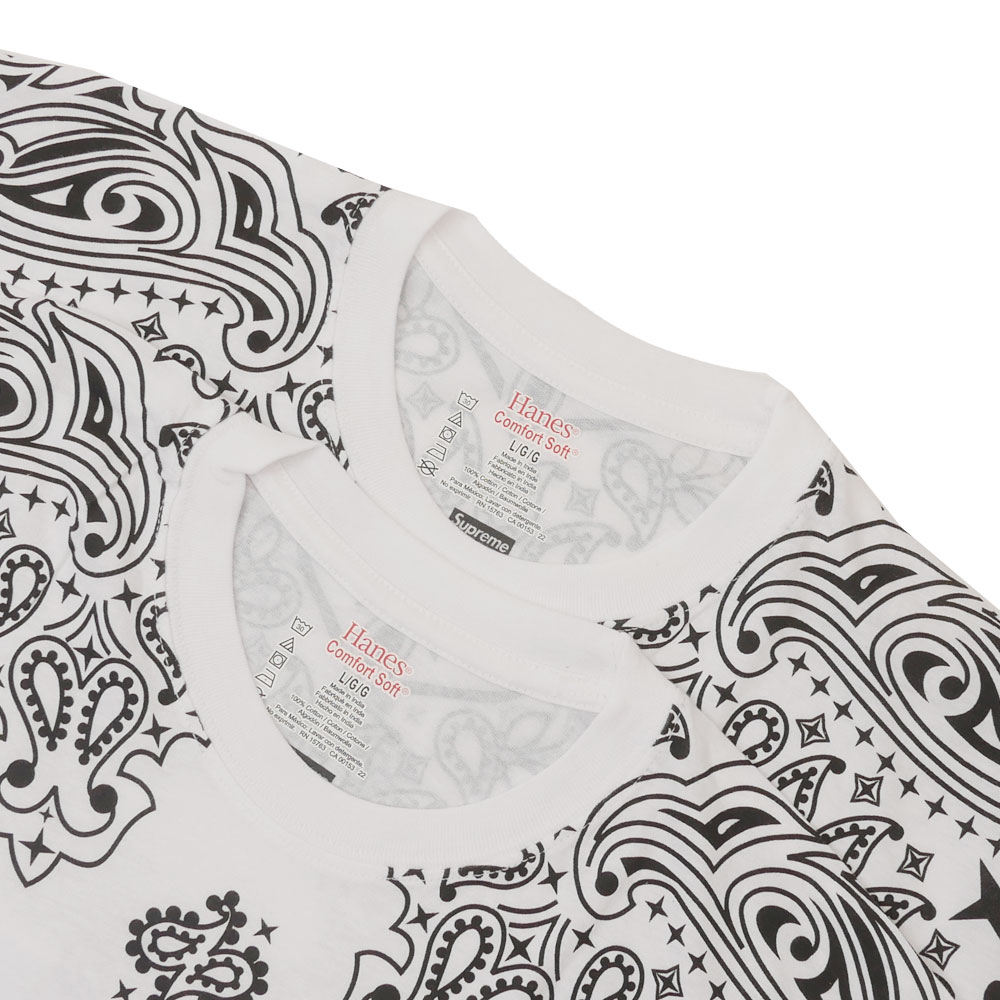 【国内発送】SUPREME Hanes ペイズリー柄 Tシャツ 2枚セット 国内発送】SUPREME Hanes ペイズリー柄 Tシャツ 2枚セット