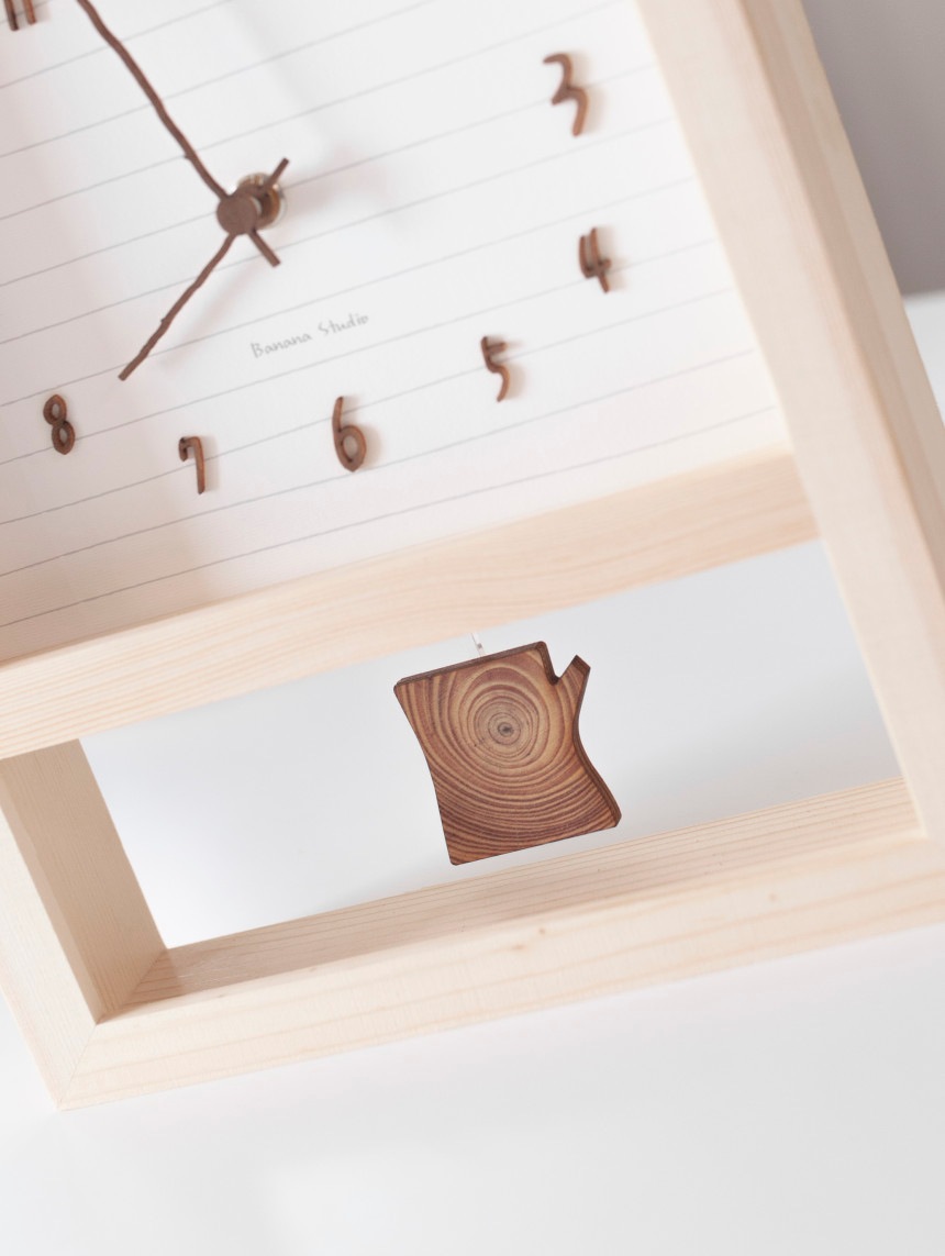 Banana Studio 4種 屋根裏部屋ノート (Air) スイングチュー ペンデュラム 無騒音のインテリア時計