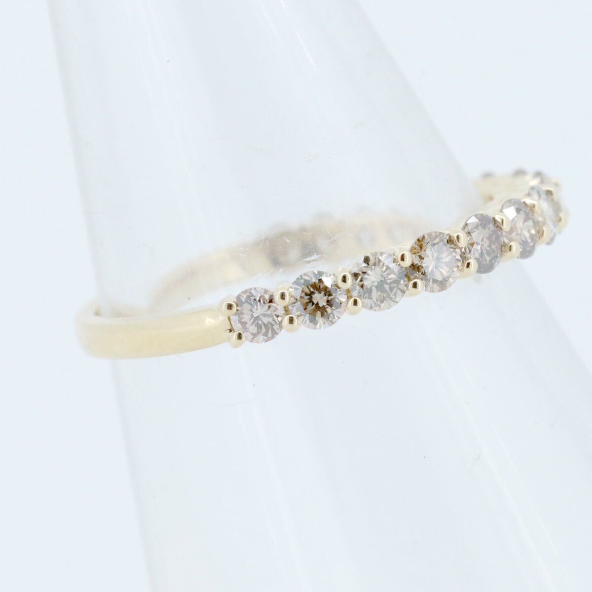 GSTV ハーフエタニティ ブラウン ダイヤモンド リング 指輪 1.00ct 16.5号 K18YG(18金 イエローゴールド) 質屋出品 GSTV ハーフエタニティ ブラウン ダイヤモンド リング 指輪 1.00ct 16.5号 K18YG(18金 イエローゴールド) 質屋出品