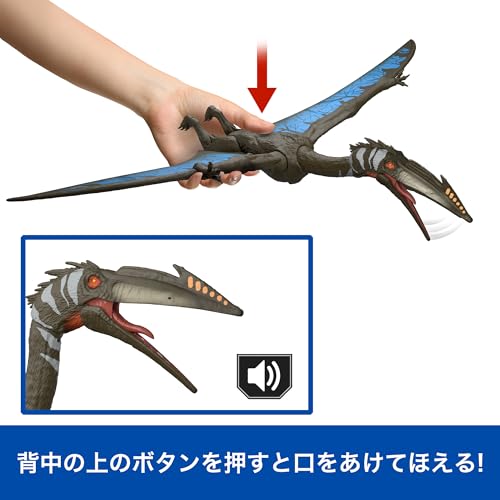 マテル ジュラシックワールド(JURASSIC WORLD) バトルアクション!ほえるケツァルコアトルス 子供向けフィギュア 恐竜 おもちゃ 動く 大きい 全長:約63.5cm 4歳から ブラッ・・・ マテル ジュラシックワールド(JURASSIC WORLD) バトルアクション!ほえるケツァルコアトルス 子供向けフィギュア 恐竜 おもちゃ 動く 大きい 全長:約63.5cm 4歳から ブラッ・・・