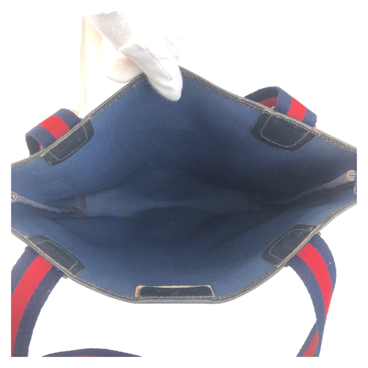 オールドグッチ 青シェリー トートバッグ