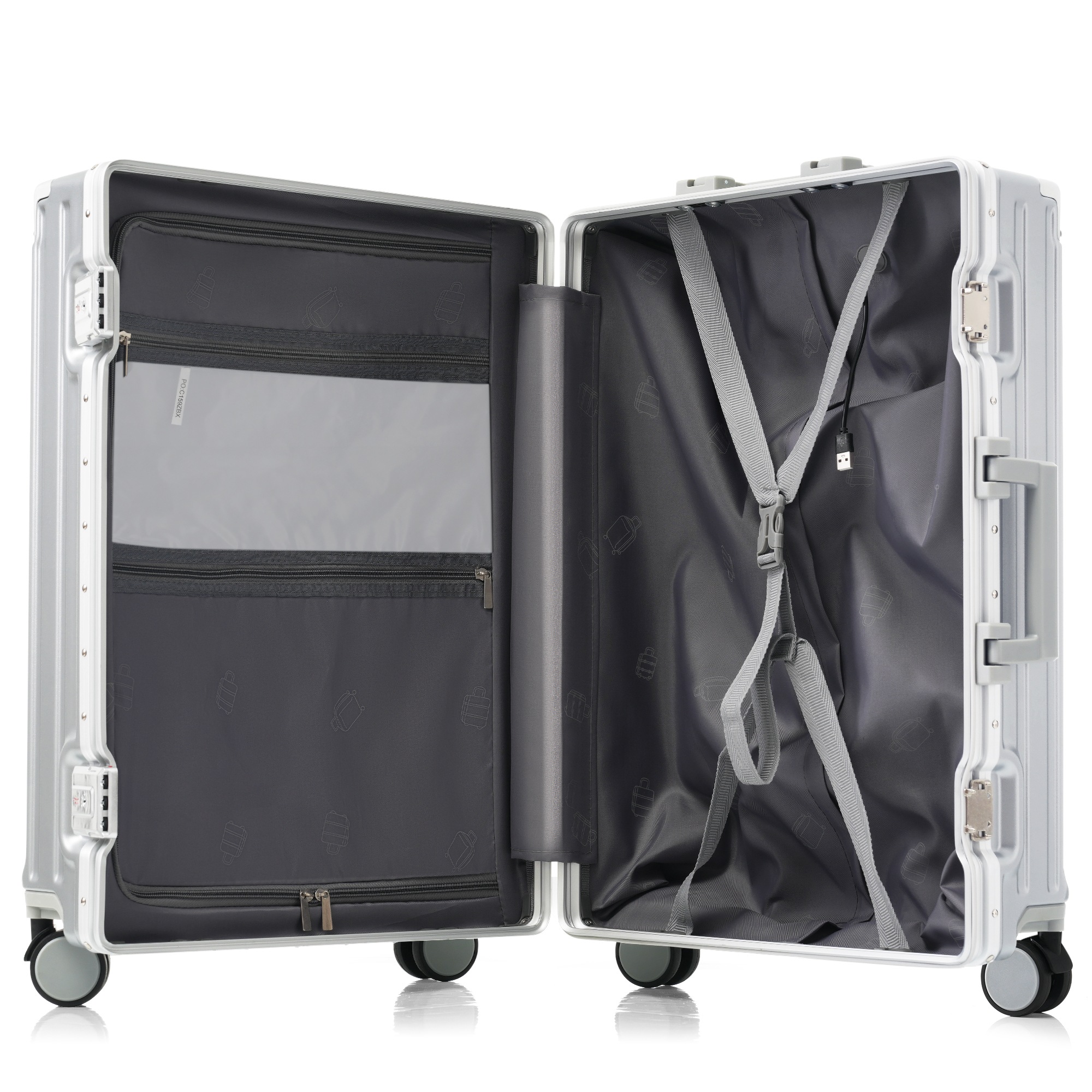 【国内出荷】スーツケース キャリーケース キャリーバッグ Lサイズ フレームタイプ アルミ USBポート付き カップホルダー フック式底足 リンクホルダー 軽量 おしゃれ 電車 静音 海外 高級感 T 【国内出荷】スーツケース キャリーケース キャリーバッグ Lサイズ フレームタイプ アルミ USBポート付き カップホルダー フック式底足 リンクホルダー 軽量 おしゃれ 電車 静音 海外 高級感 T