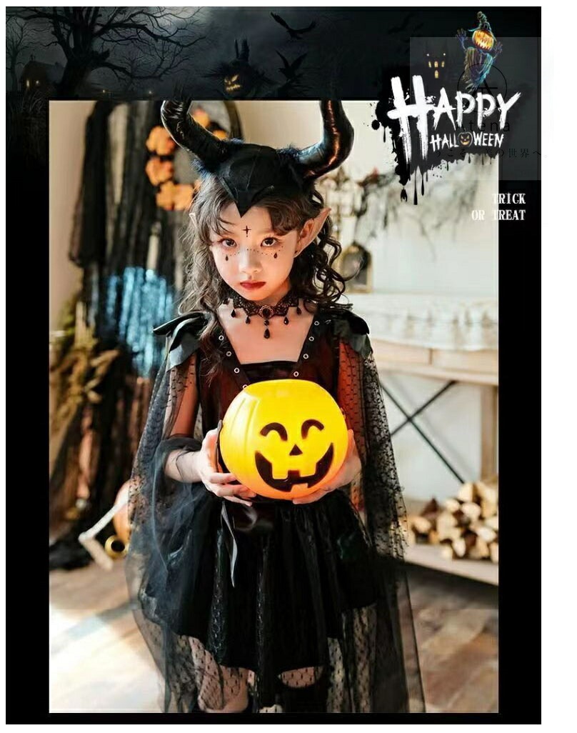 7点セット 高品質 ハロウィン 衣装 子供 魔女 コスプレ カチューシャ キッズ 女の子 大人 巫女 仮装 子供発表会 演出服 ワンピース cosplay 衣 ドレス