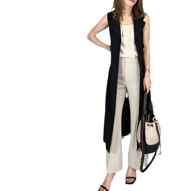 セットアップ 夏/新作/ロングカーディガン/カジュアルベスト+ベスト+パンツ/スリーピース/セット