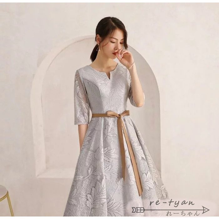 二次会ドレス　大人 披露宴 入学式/七五三/発表会 4COLORS　フォーマルドレス