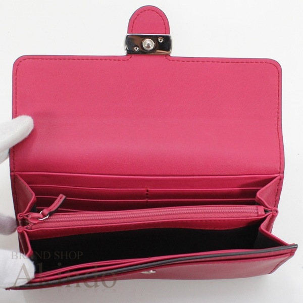 2つ折り 長財布GG インターロッキングG コンチネンタルウォレット 二つ折り長財布 369663 マゼンタ レディース