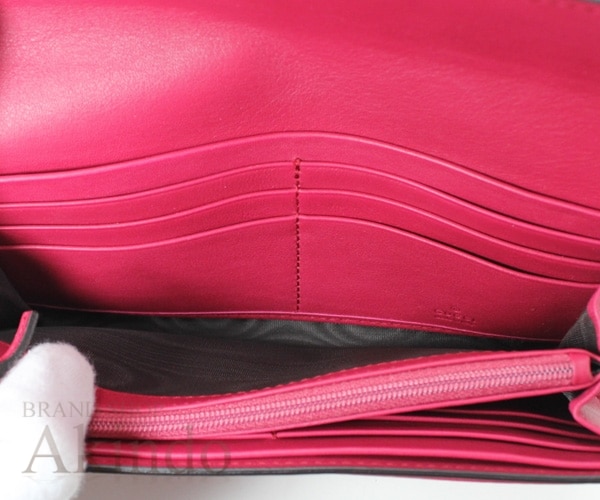 2つ折り 長財布GG インターロッキングG コンチネンタルウォレット 二つ折り長財布 369663 マゼンタ レディース