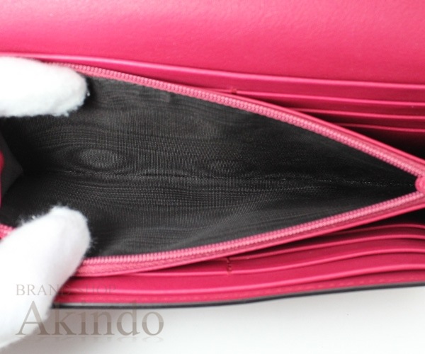 2つ折り 長財布GG インターロッキングG コンチネンタルウォレット 二つ折り長財布 369663 マゼンタ レディース