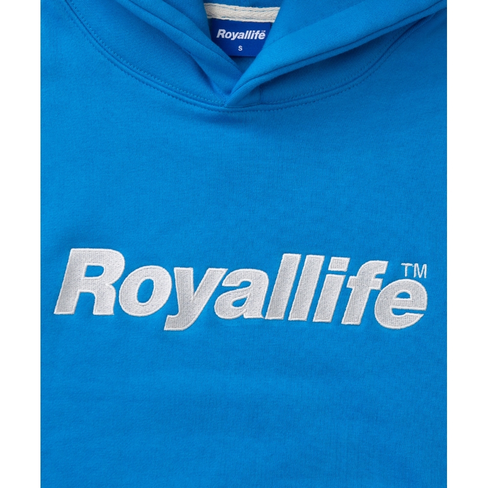 ROYALLIFE RLPH3001 OG刺繍ロゴ起毛フードティー - ブルー