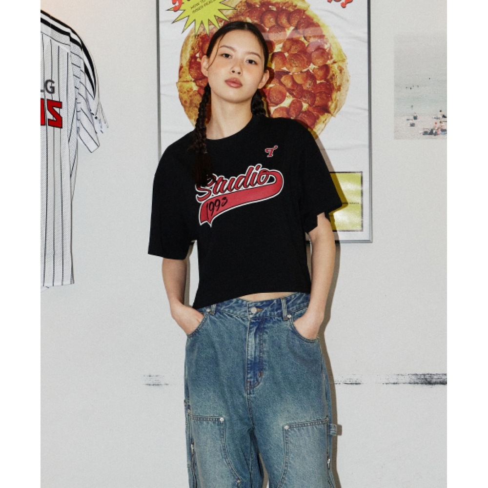 1993スタジオ [LGツインズ] オーバークロップTシャツ_ブラック