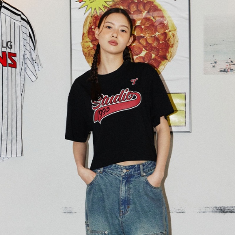 1993スタジオ [LGツインズ] オーバークロップTシャツ_ブラック