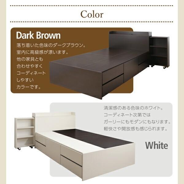 組立 設置付 チェスト ダブルベッド 薄型ポケットコイルマットレス セット キャスター付 本棚 引出し ヘッドボード ベッド下 収納 棚 コンセント