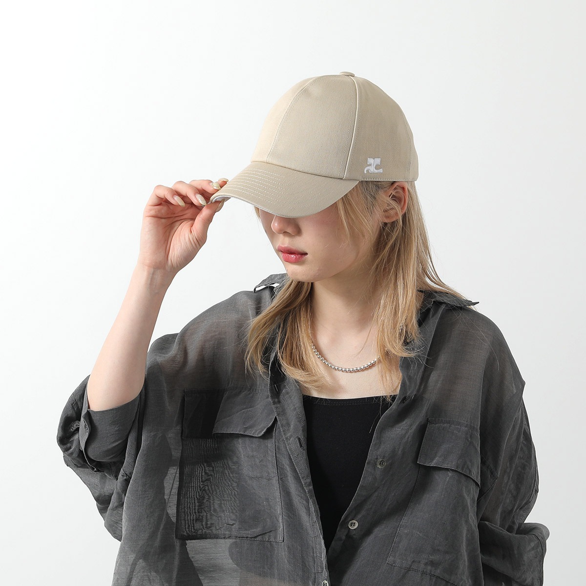 Courreges クレージュ ベースボールキャップ 125ACT039C00024 レディース アイコン刺繍 コットン 帽子 カラー2色 【mega】 Courreges クレージュ ベースボールキャップ 125ACT039C00024 レディース アイコン刺繍 コットン 帽子 カラー2色 【mega】