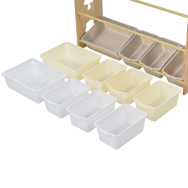おもちゃ収納ラック ラージサイズ 幅103cm 子ども用家具 木製 収納ケース Qoo10] 【新商品】おもちゃ収納ラック ラージサイ