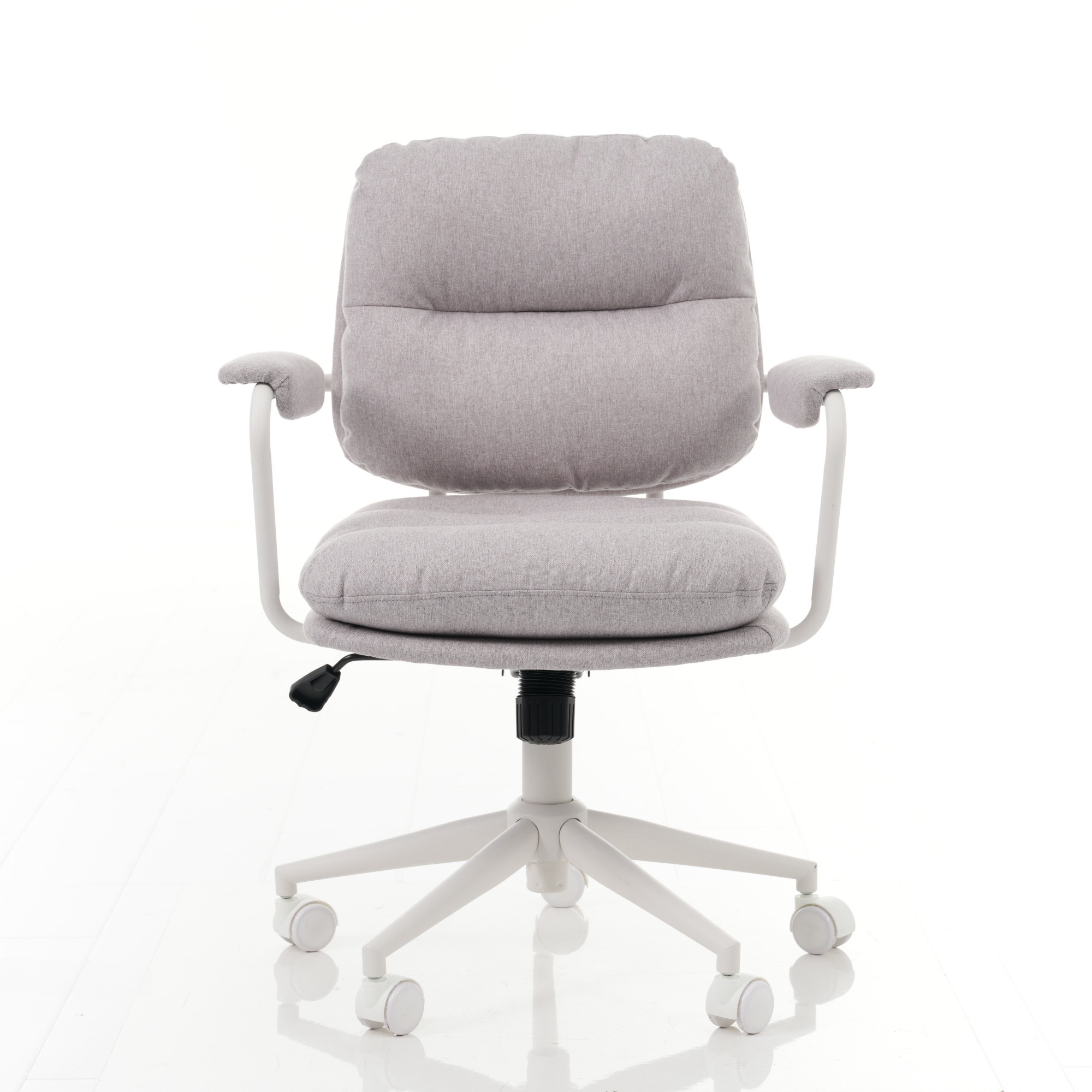 【国内出荷】【ファブリック】グレー デスクチェア 在宅ワーク オフィスチェア おしゃれ 3Dソフトパッド　極上の座り心地　360回転 椅子 肘付 チェア 学習 かわいい シンプル 疲れにくい 北欧 回