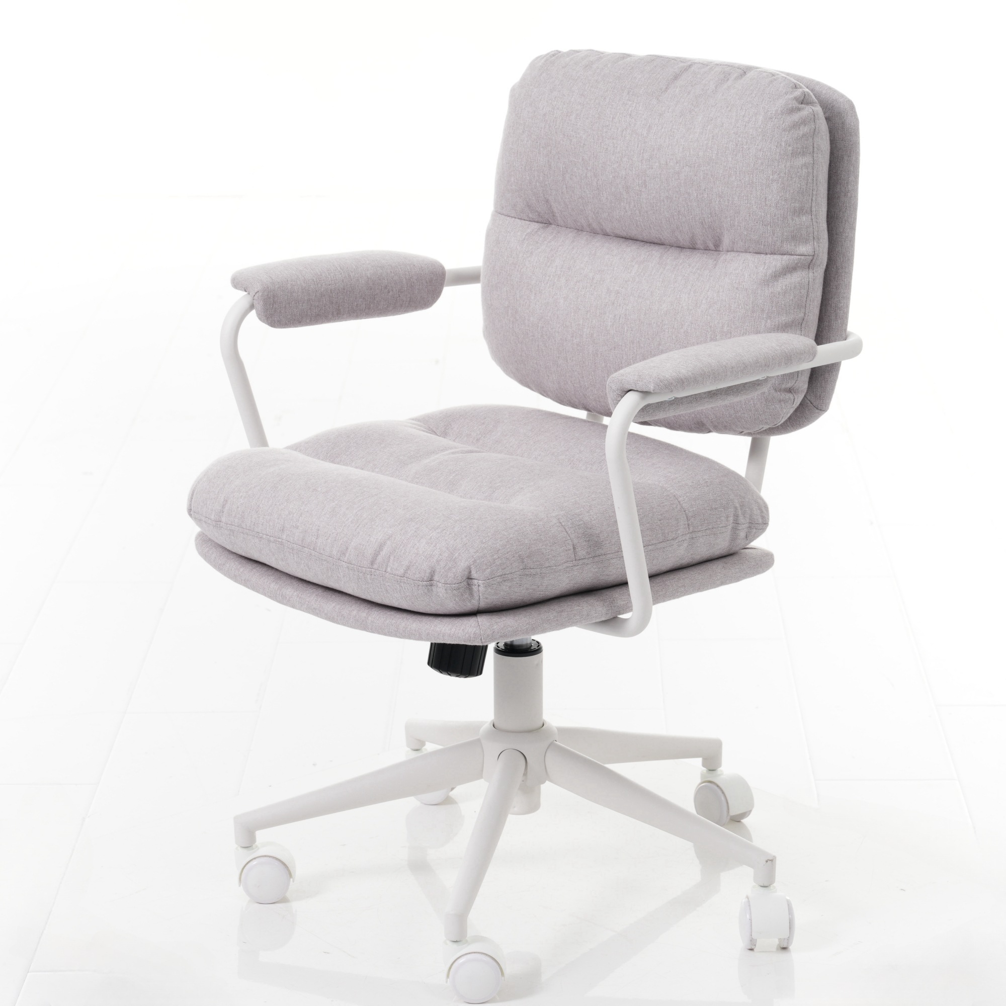 【国内出荷】【ファブリック】グレー デスクチェア 在宅ワーク オフィスチェア おしゃれ 3Dソフトパッド　極上の座り心地　360回転 椅子 肘付 チェア 学習 かわいい シンプル 疲れにくい 北欧 回