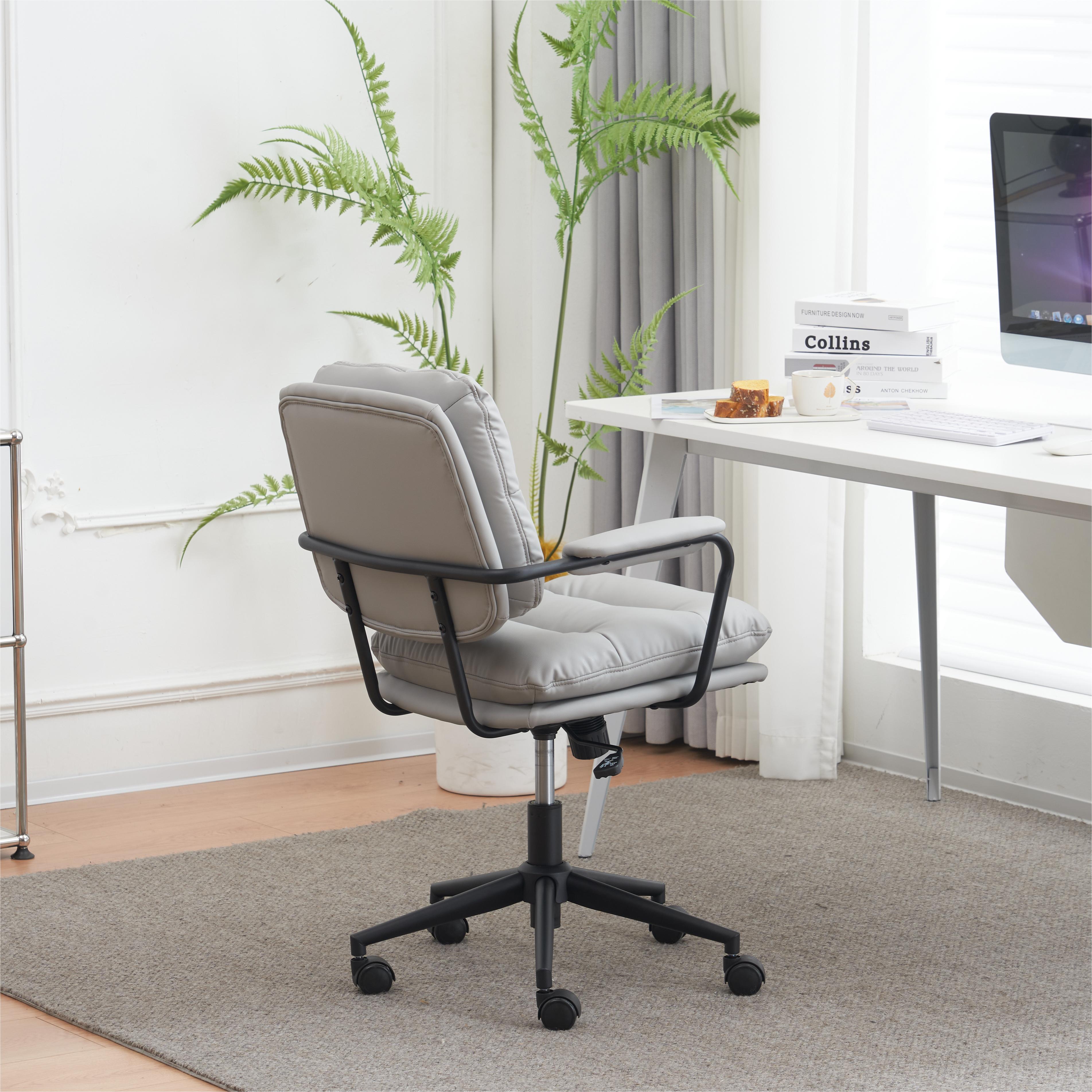 【国内出荷】【ファブリック】グレー デスクチェア 在宅ワーク オフィスチェア おしゃれ 3Dソフトパッド　極上の座り心地　360回転 椅子 肘付 チェア 学習 かわいい シンプル 疲れにくい 北欧 回