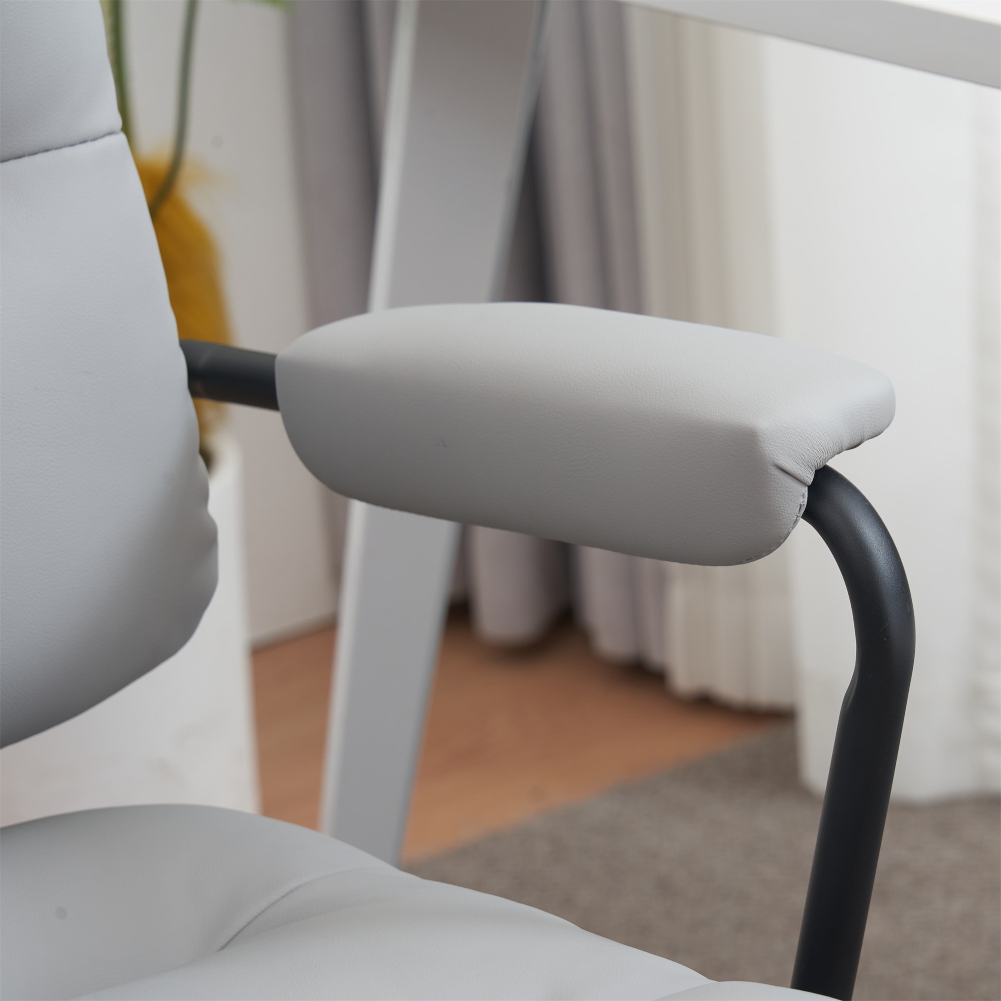 【国内出荷】【ファブリック】グレー デスクチェア 在宅ワーク オフィスチェア おしゃれ 3Dソフトパッド　極上の座り心地　360回転 椅子 肘付 チェア 学習 かわいい シンプル 疲れにくい 北欧 回