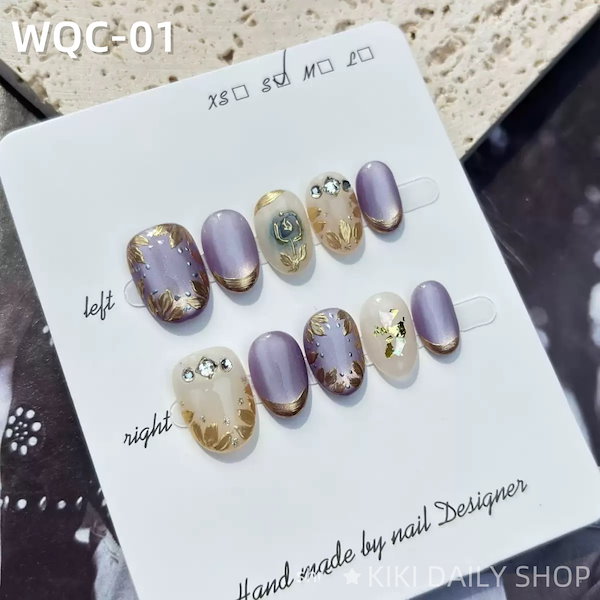 Qoo10] 100%ハンドメイド ネイルチップ 和風