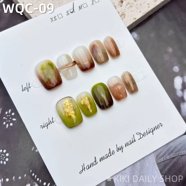 Qoo10] 100%ハンドメイド ネイルチップ 和風