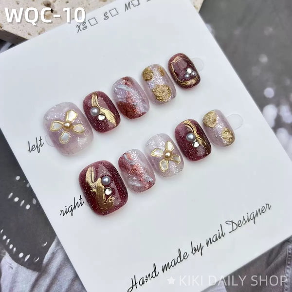 Qoo10] 100%ハンドメイド ネイルチップ 和風