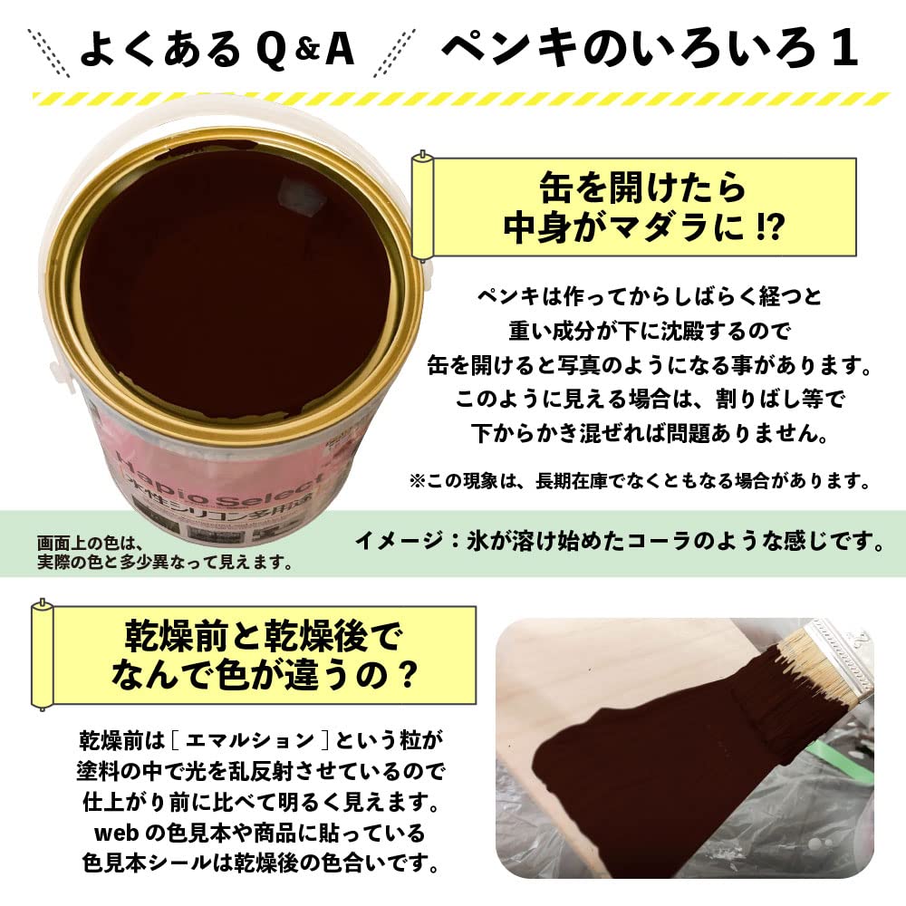カンペハピオ ペンキ 塗料 水性 つやあり こげちゃ色 14L 水性シリコン多用途 日本製 ハピオセレクト 00017650161140