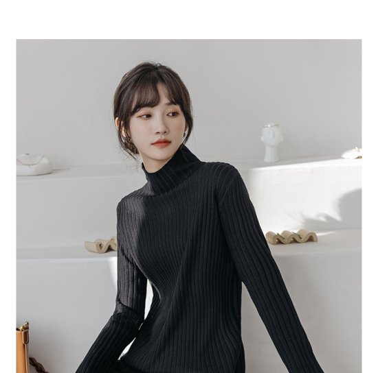 【取寄：納期2週間】ニットワンピース ハイネック 選べる丈 リブニットワンピース ミディアム丈 ロング丈 ショート丈 ミモレ丈 シンプル 定番 レトロ クラシカル ボトルネック タイト