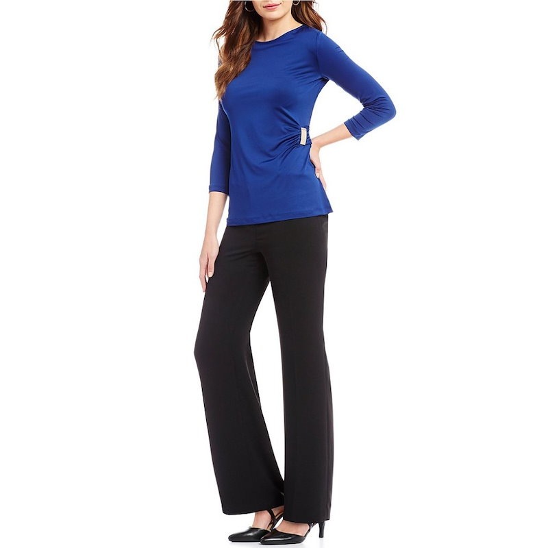 プレストンアンドヨーク レディース トップス ブラウス・シャツ【Preston & York Patricia Solid Side Buckle Knit Blouse】Cobalt プレストンアンドヨーク レディース トップス ブラウス・シャツ【Preston & York Patricia Solid Side Buckle Knit Blouse】Cobalt