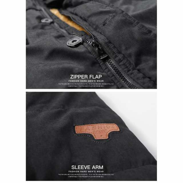 ミリタリージャケット モッズ メンズ アウター 冬 裏起毛 ジャケット フード付き ポアコート ブルゾン 厚手 防寒着 登山