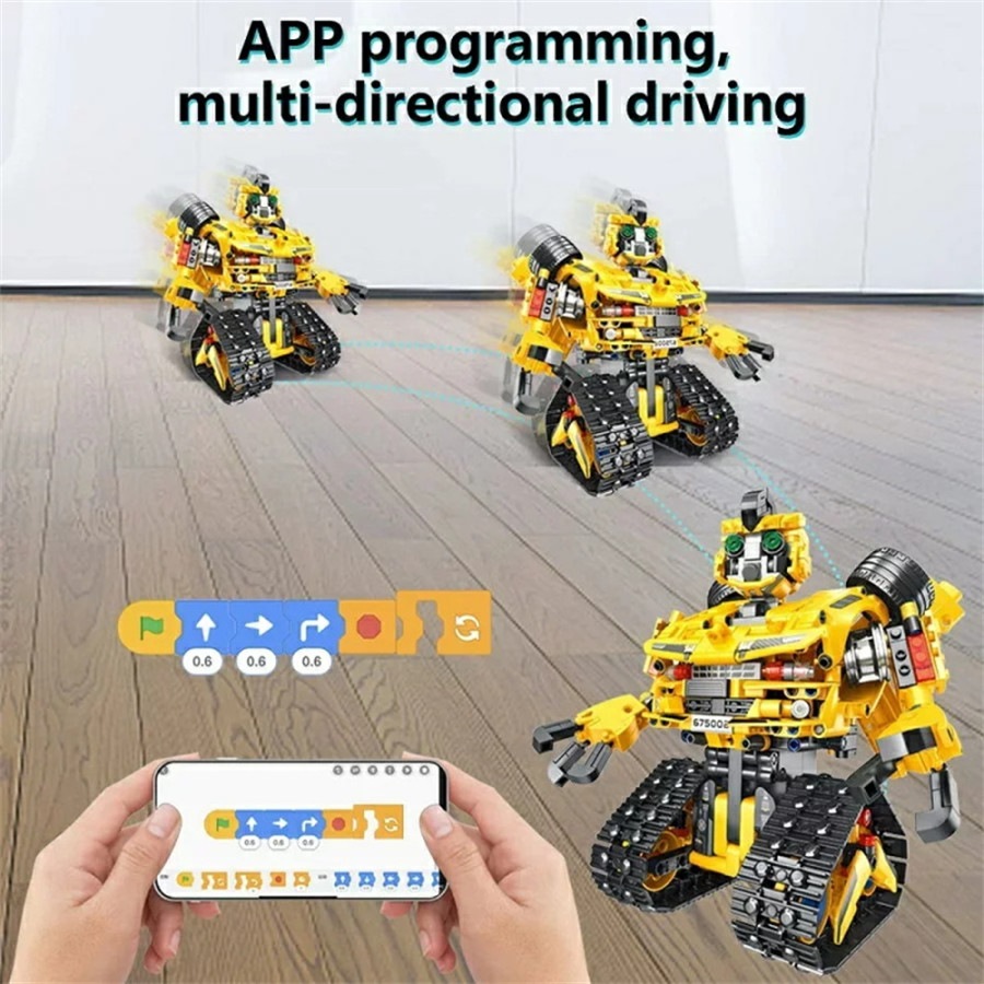 ブロックロボット 2in1リモート コントロールロボット RCビルディングキット プログラミング玩具 組み立ておもちゃ モバイルアプリのリモコン 教育用RCロボット STEMおもちゃ 男の子 子供ブロ ブロックロボット 2in1リモート コントロールロボット RCビルディングキット プログラミング玩具 組み立ておもちゃ モバイルアプリのリモコン 教育用RCロボット STEMおもちゃ 男の子 子供ブロ