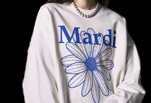 Mardi Mercredi Flower Sweatshirt Navy/Cream - FW23 - US