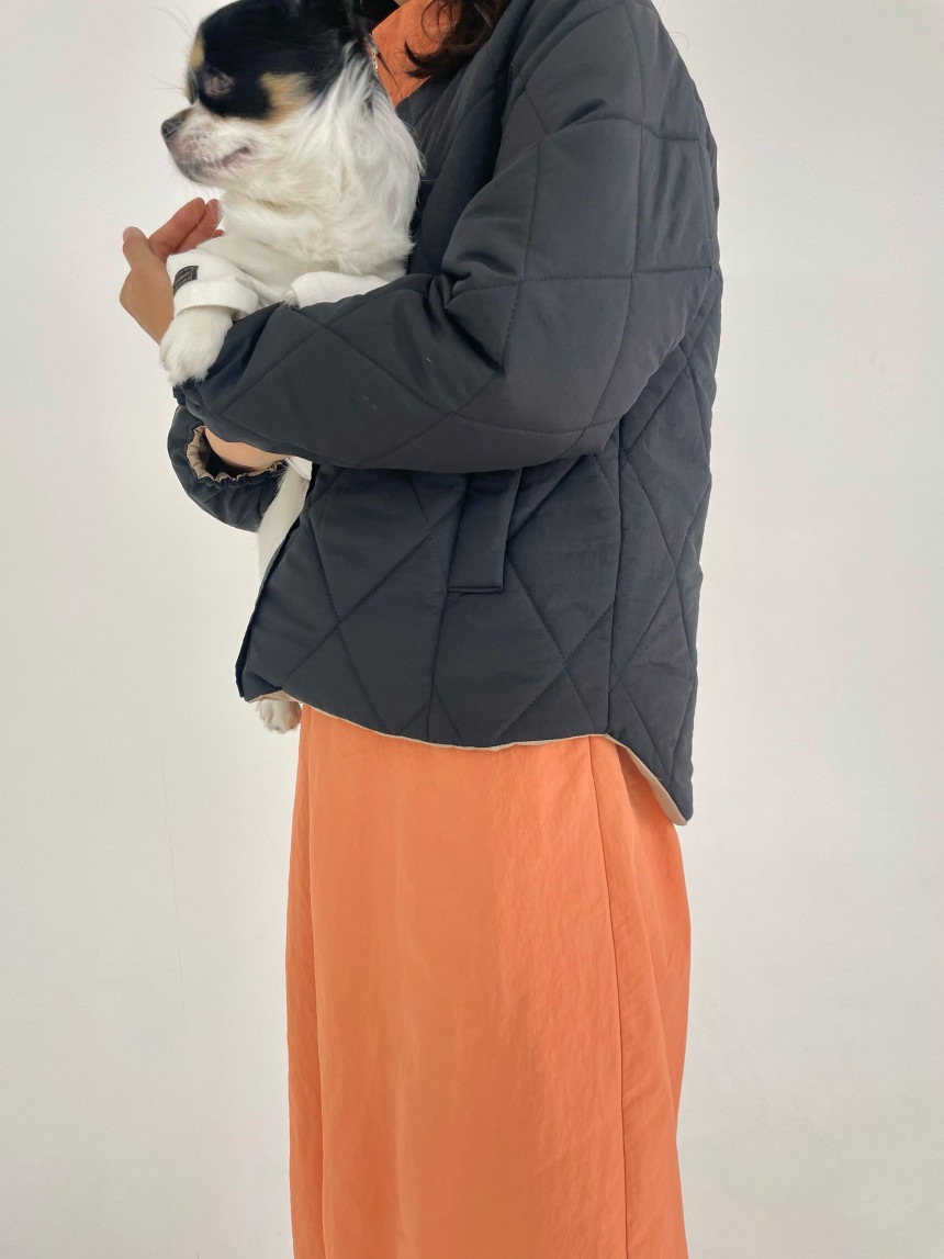 [MATIA]リバーシブル軽量ダウンジャケット/ベスト 愛犬美容 美容師 ガウン 防水 防毛 美容服