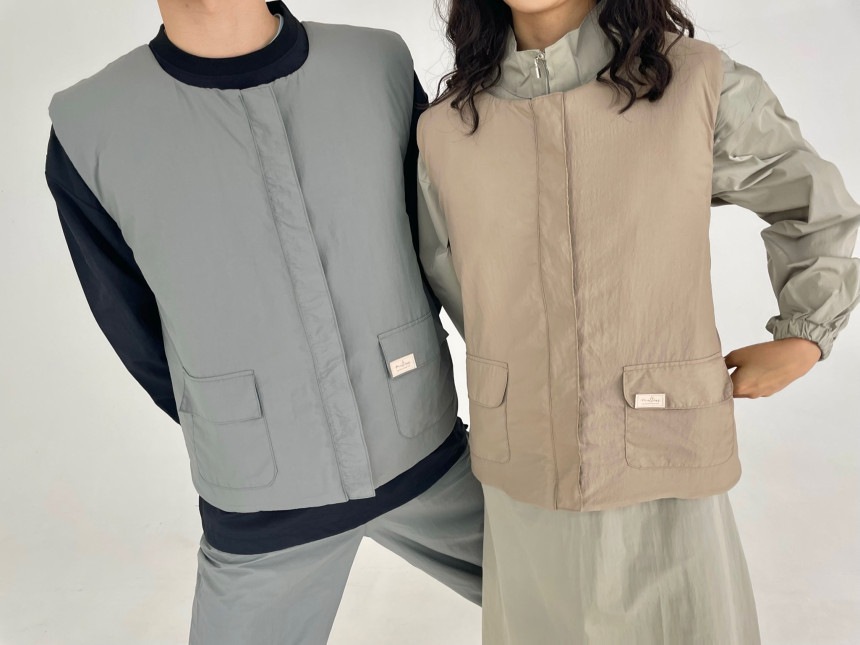 [MATIA]リバーシブル軽量ダウンジャケット/ベスト 愛犬美容 美容師 ガウン 防水 防毛 美容服